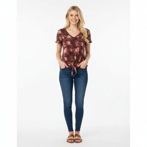 Oak & Trellis tie front floral top size 2X
